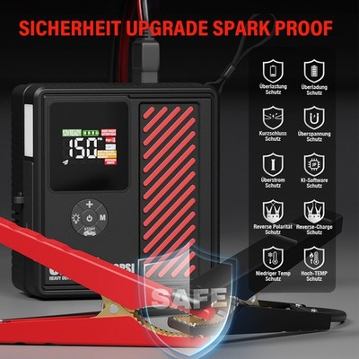 8250A Auto Starthilfe Jump Starter Ladegerät 12V KFZ Booster Powerbank + Tasche