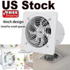 4" Duct Booster Inline Blower Fan Blower Exhaust Ducting Cooling Vent White USA