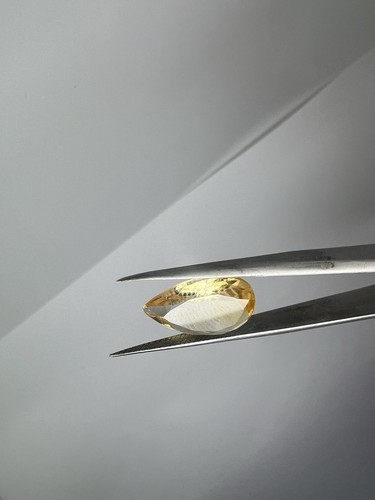 CITRINO NATURALE 3,94CT taglio GOCCIA 10x15mm PIETRA PREZIOSA - Imagen 3 de 5