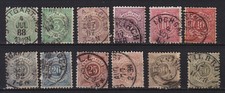 GERMANY WÜRTTEMBERG 1875.  Mi.# 44/49 with shades + Mi.# 51 FINE USED cat. 290€