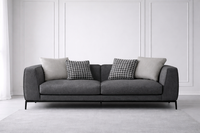 Exklusives Graues Polstersofa Wohnzimmer Relaxsofa Textilcouch