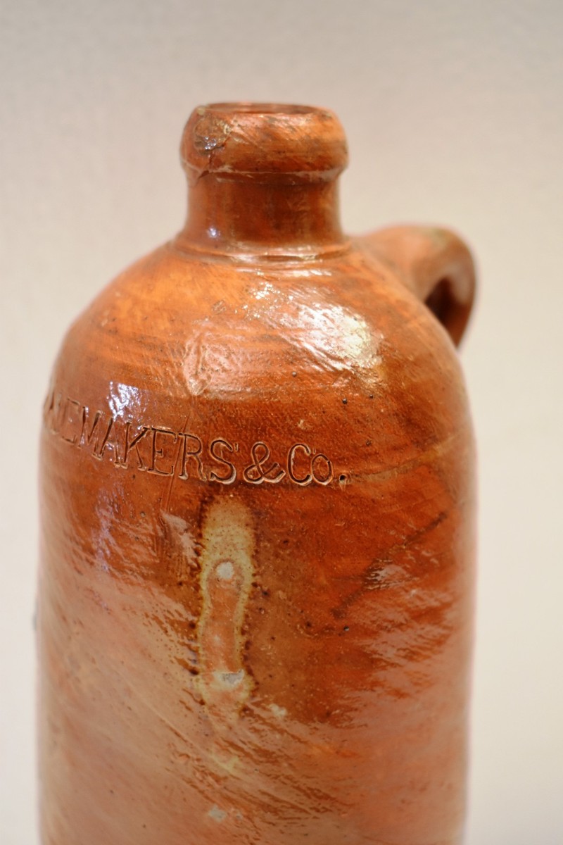 Antique Dutch Stoneware Gin Bottle P Rademakers Co Schiedam 19th