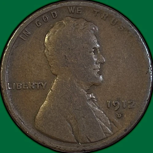 1912-D Lincoln Wheat Cent Very Good VG Coin #35823