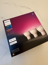 Philips Hue GU10 Smart Spotlight Bulbs - White and Colour Ambiance - 3 pack