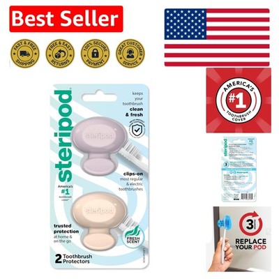 Clip-On Toothbrush Protector in Pink & Blue - 2 Count for Fresh, Clean Bristles
