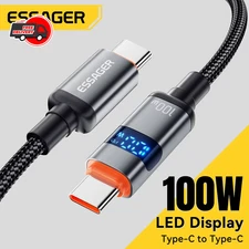 Essager Digital Display 100W Type C Cable Fast Charging Cord For MacBook Huawei