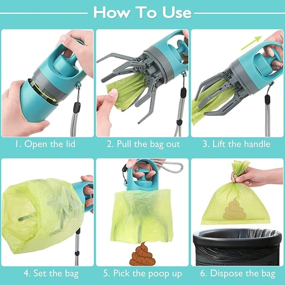Miyake Mini Portable Pooper Scooper with Built in Poop Bag Dispenser, 3-in-1 Dog - Image 2 of 4