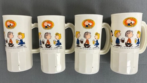 A&W Peanuts Mugs: 1950s-70s Charlie Brown & Snoopy Set