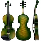 Flames Green 5 strings Electric & Acoustic Violin 4/4 with case/bow/cable