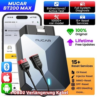 MUCAR BT200 MAX KFZ Diagnosegerät Alle System 15 reset CANFD Bidirektionale DE
