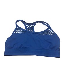 PINK Victoria Secret Ultimate Blue Mesh Racerback Sports Bra Medium Unlined