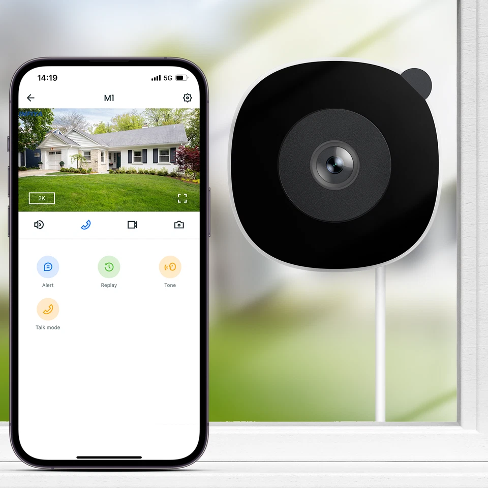 Wansview 3MP Window Camera, 2.4Ghz Wifi6 Indoor Security Cameras 2-Way Audio