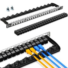 24 Port Patch Panel 0.5U 19 Inch Keystone RJ45 Coupler 10G Ethernet Network