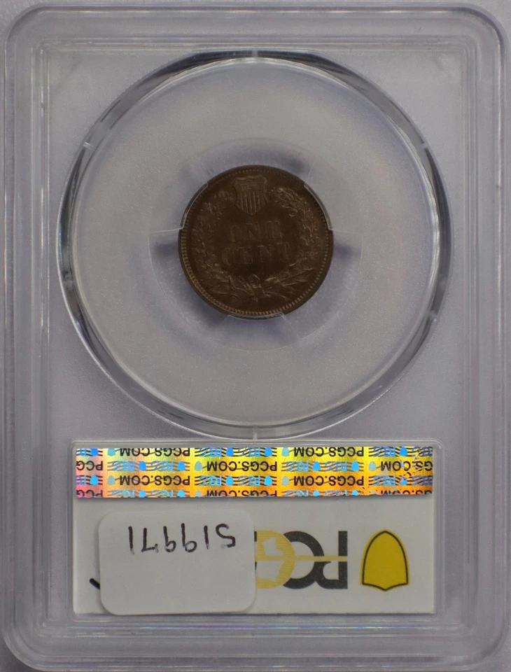 Centavo cabeza india 1879 1c - graduación profesional PR 64 BN Foto 4 de 4