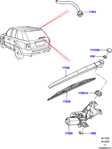 Limpiaparabrisas trasero Land Rover Range Rover Sport 2005-2012 y LR4 2010-15 DKB500710 - Imagen 4 de 4