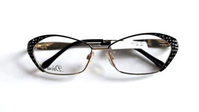 DIVA 5414 845 BLACK GOLD NEW AUTHENTIC ITALY FULL RIM EYEGLASSES FRAME 54-14-130