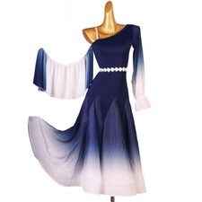 NEW Latin Ballroom Dance Dress Modern Salsa Waltz Standard Long Dress F673