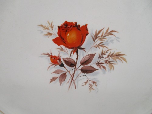 Triumph American Limoges-Vermillion Rose 12" Platter- Sebring Ohio 22k - Picture 2 of 5