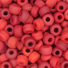 India 9 mm Opaque Red Matte Mix Press Glass Crow Beads  150 pcs 