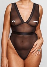 Willow Bodysuit by Little Jane, AU 8, Black Mesh, BNWT, RRP 74