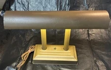 Vintage Art Deco Bankers Desk Lamp Industrial Regency Style Double Column