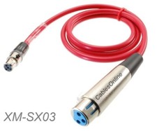 3ft Mini XLR 4-Pin TA4F F to 3-Pin XLR F Shure Bodypack Transmitters Mic. Cable