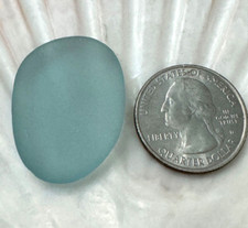Japanese sea glass, surf tumbled. XXL, for pendant. soft blue  very clean. A 