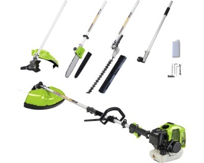 Gartenpflegeset Zipper ZI-GPS 182Jinkl. Aufsätze- Entaster, Sense, Trimmer, Heck