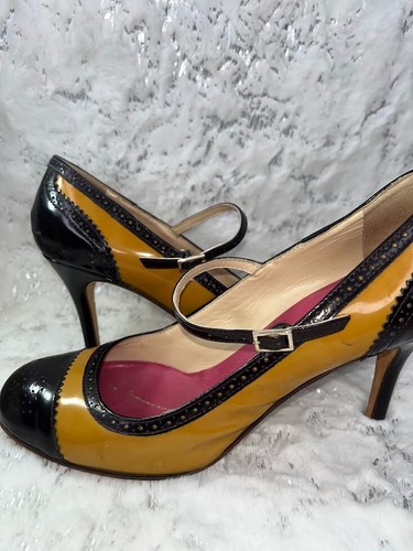 Kate Spade New York Size 9M Made In Italy Black Tan Mary Jane Pump Heels - Picture 15 of 16