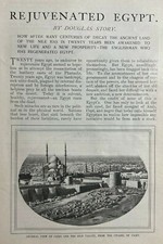 1901 Rebuilding Egypt Cairo Nile River Assouan Dam illustrated