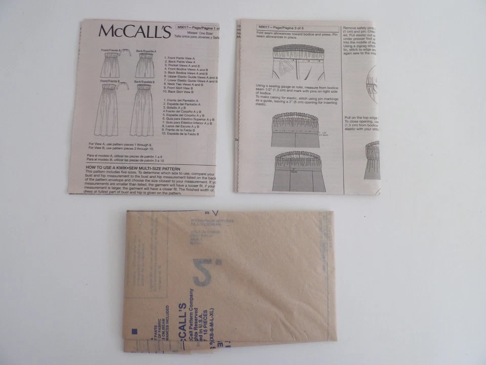 Stitch 'n Save McCall 9017 Size XS to XL Romper Dress Uncut Factory Folds - Image 3 of 3