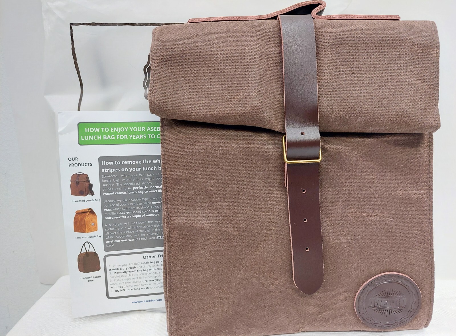 mens canvas lunch bag