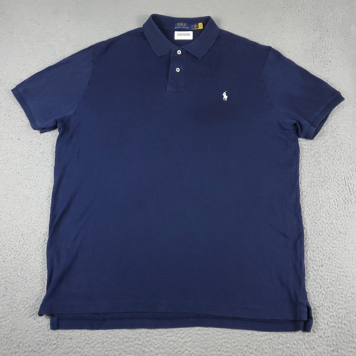 未使用級　polo ralph lauren ネイビー　ポニー　XXL Ralph Lauren Polo Shirt Mens Large Blue Pony Casual Short Sleeve