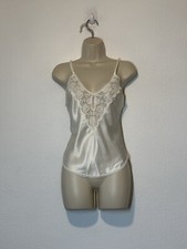 Vintage Womens Size 34 Ivory Lace Camisole Tank Top USA Coquette Feminine
