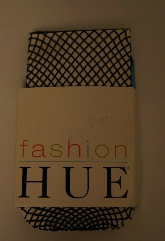 Fashion Hue black size 1 fishnet tights new in package size chart in pics