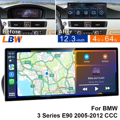 12.3'' Ultra-thin Screen Android Car Radio GPS Carplay For BMW 3 Series E90 CCC