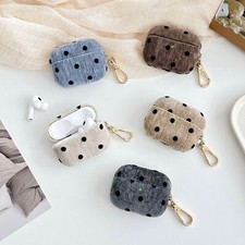 Slim Synthetic Suede Dot Pattern Earphone Case For AirPods 4/Pro 2/Pro/AirPods 3