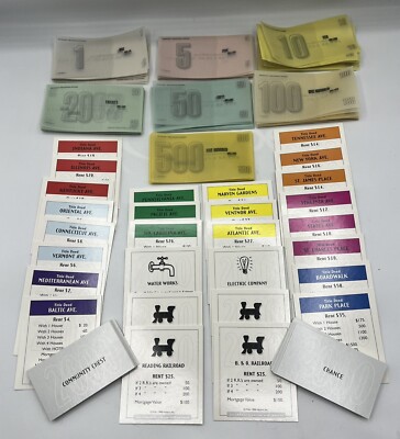 Monopoly MILLENNIUM Edition replacement TRANSULUCNT MONEY Deeds Chance Community