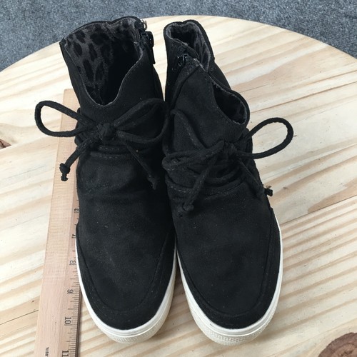 Botas Very G para mujer 6 negras Ursula con cordones botín de cuña cremallera lateral gamuza informales - Imagen 7 de 15