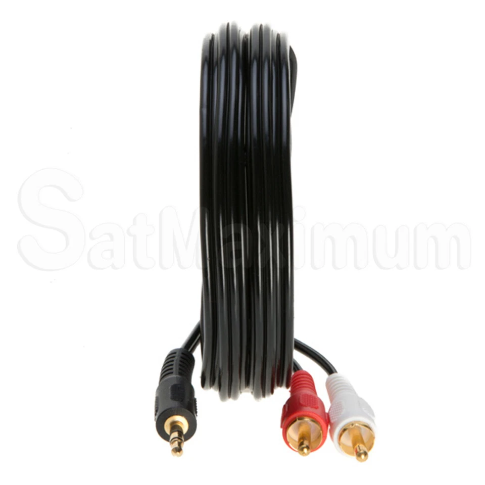 LOTE DE CABLE DE AUDIO AUX 3,5 mm a doble estéreo RCA 3 PIES 6 PIES 10 PIES 25 PIES 50 PIES 100 PIES Foto 3 de 4
