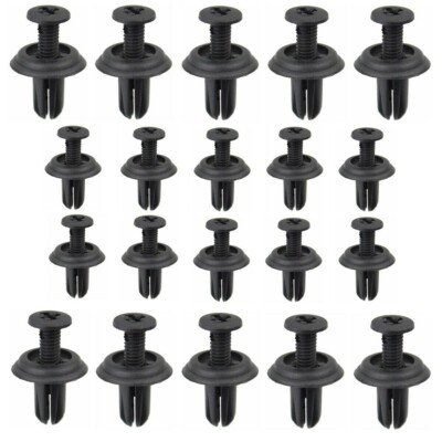 20X CAR PLASTIC 6MM SCRIVET SCREW CLIPS FIT DOOR BOOT TRIM PANELS ...