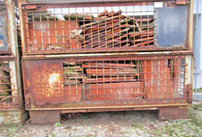 Hist. Biberschwanz Ziegel tw. Handstrich ca 1.200 Stück in Gitterboxen Ladehilfe