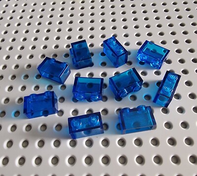 LEGO Basic Baustein Grundstein 1x2 Transparent Blau 10 Stück 3065 A102