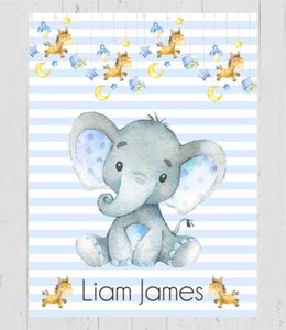 personalized baby blankets with elephants