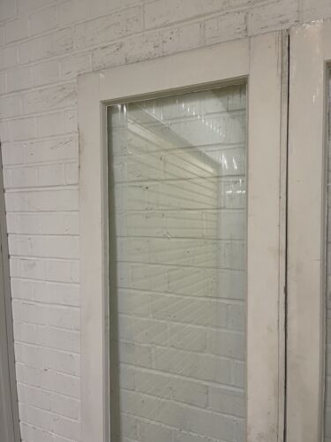 Reclaimed French Single Panel Glass Wooden Double Doors 1990 x 1105mm - Picture 16 of 24
