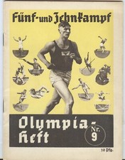 Alemania Juegos Olímpicos Berlín 1936 Folleto Olímpico nr. 9 Pentatlón y Decatlón