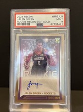 2021-22 Recon Jalen Green RC Gold Auto  10/10 PSA-9 POP-1 Rookie Recon Sig-Gold