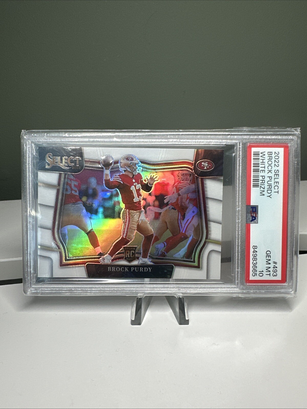 2022 Select #493 Brock Purdy White Prizm 14/35 PSA 10 Gem Mint