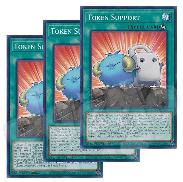 Yugioh - Token Support x 3 - ROTA - 1st Edition NM - Plus Free Holographic Card Yugioh - Token Support x 3 - ROTA - 1st Edition NM - Plus Free Holographic Card