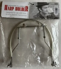 Hohner HH01 Universal Rubberized Neck Brace 10-Hole Harmonica Holder Silver